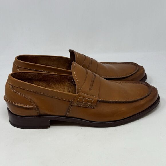Tangier Penny Loafers Mens 11.5 Brown Leather Slip On Shoes Dress Casual Italian main image 12